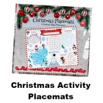 Christmas Activity Placemat, with Games - 6 Piece